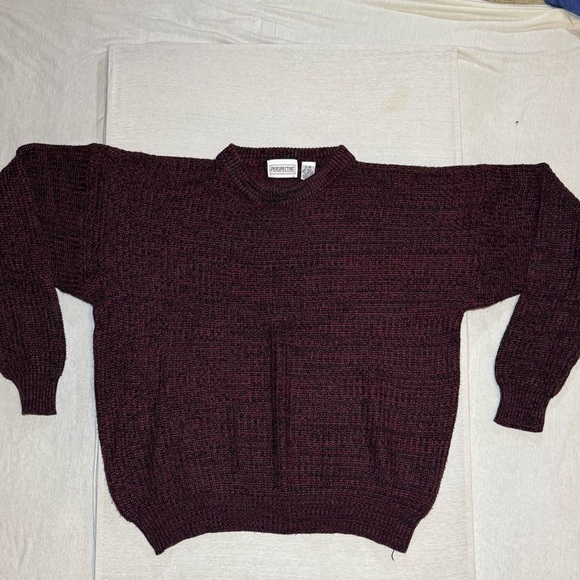 Perspective Maroon and Black Knit Sweater - Picture 1 of 4